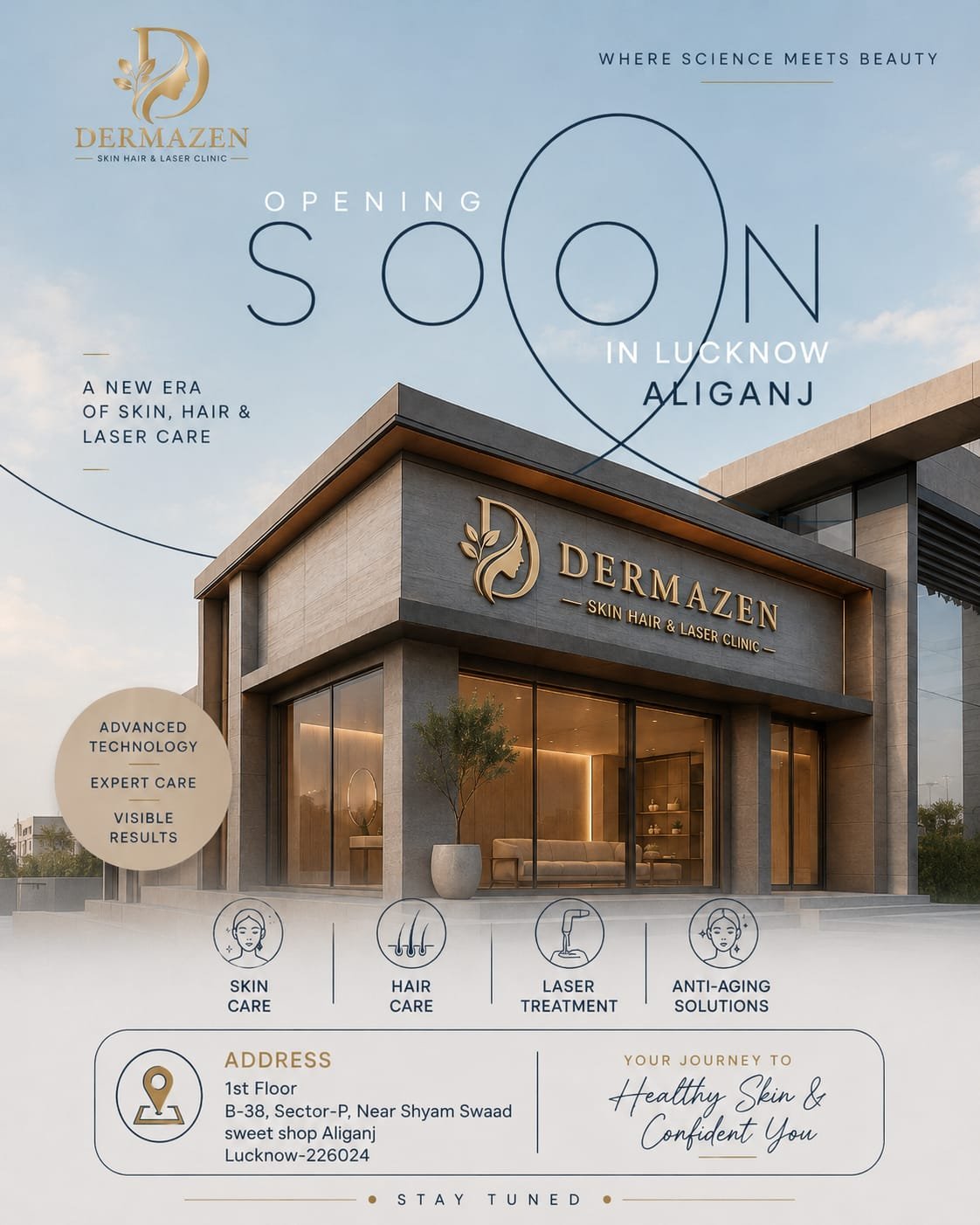 Dermazen Skin Hair and Laser Clinic opening soon in Aliganj, Lucknow